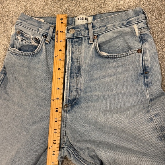 Agolde 90'S MID RISE STRAIGHT IN ALTER blue size 25 EUC - Picture 7 of 10